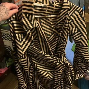 X small silk striped dress